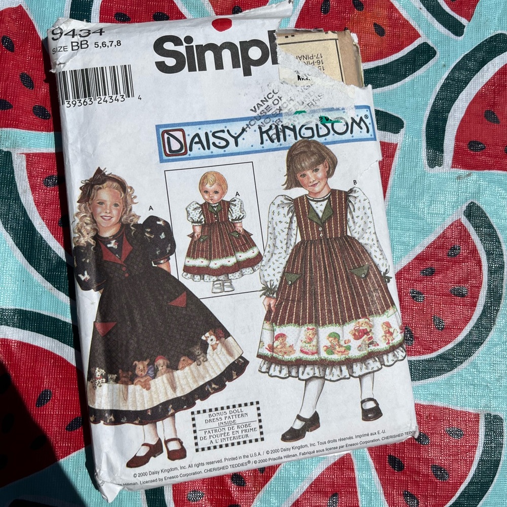 Vintage Simplicity Girls Dress Pattern #9434 - UNCUT